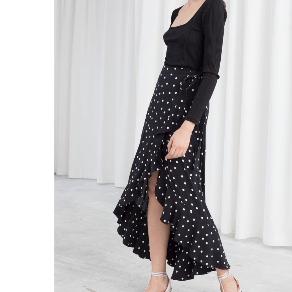 & other stories ruffle wrap skirt